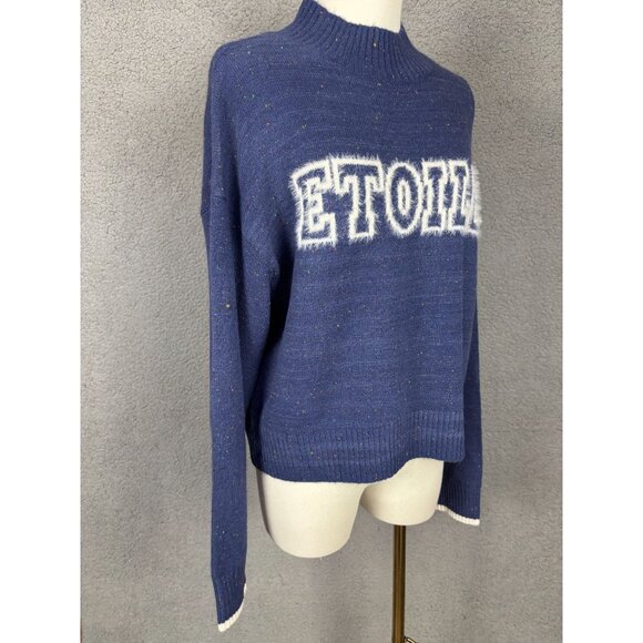 Hooked up by Iot Juniors' Etoile Eyelash Fuzzy Crewneck Sweater Blue Medium NWTs - Picture 3 of 8